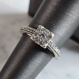 Womens Vintage Estate 14k White Gold Diamond Engagement Ring 5.1g E7286